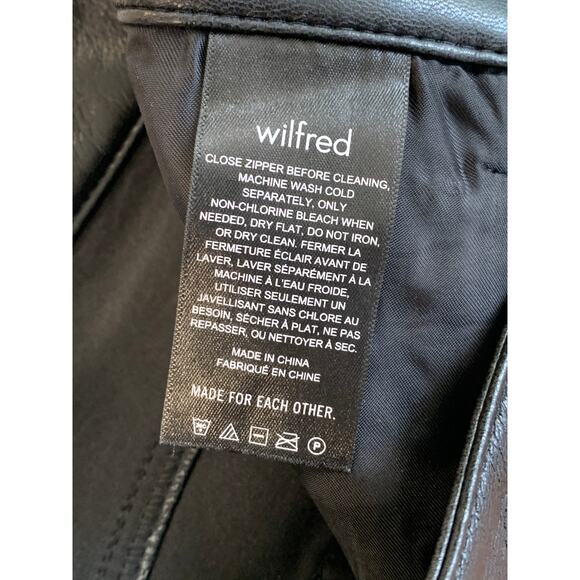 Aritzia Wilfred Women's The Melina Faux Leather Trouser Pants Black Size 00 - Picture 7 of 8